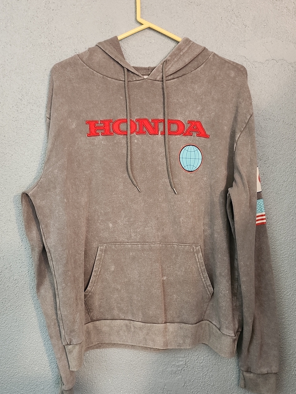 Honda Brown Washed Logo Crewneck Hoodie